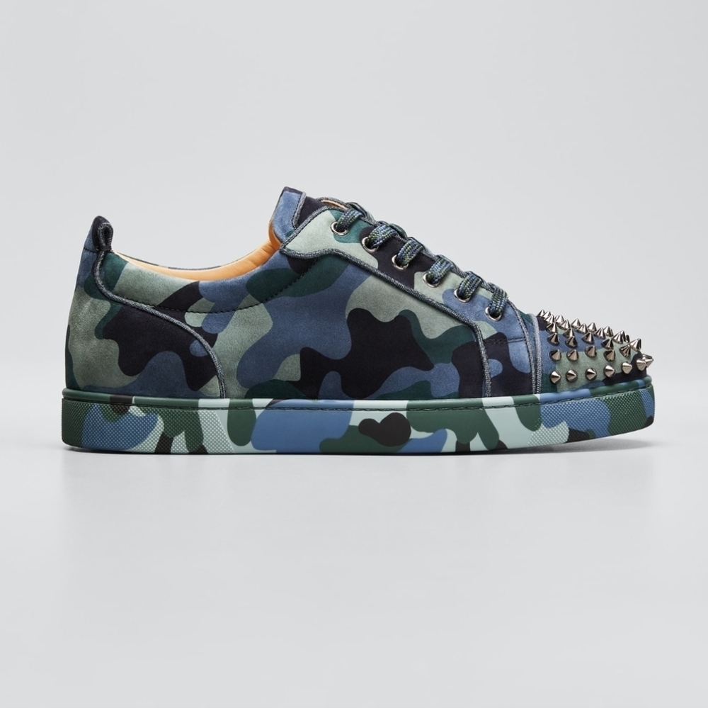 Men's Christian Louboutin Louis Junior Orlato Camo Low-Top Sneakers